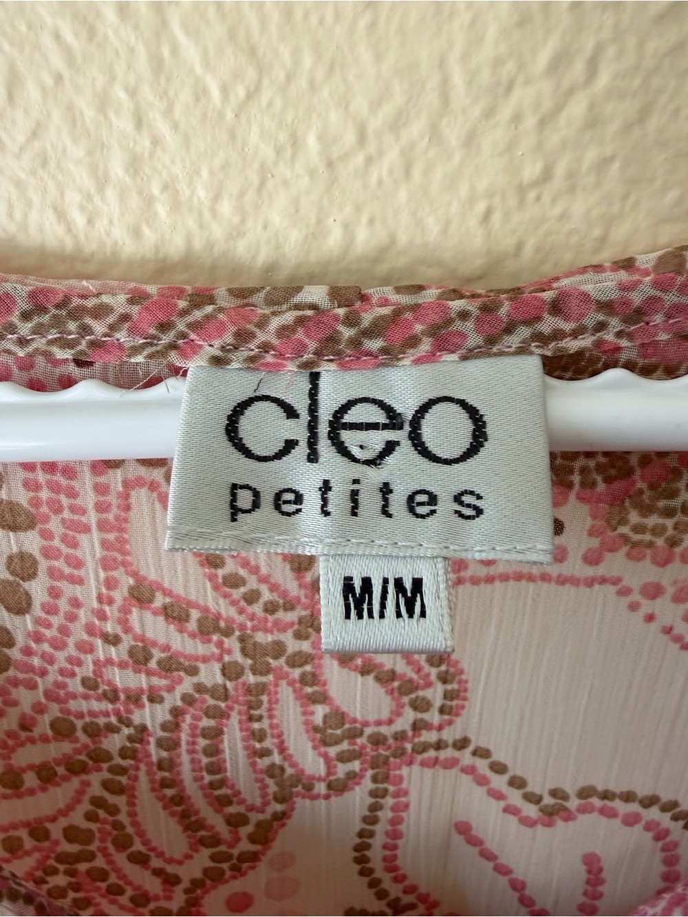 Cleo Petites Semi Sheer Pink Paisley Ruffle Blouse Y2K Romantic Fairycore Top - Picture 7 of 8